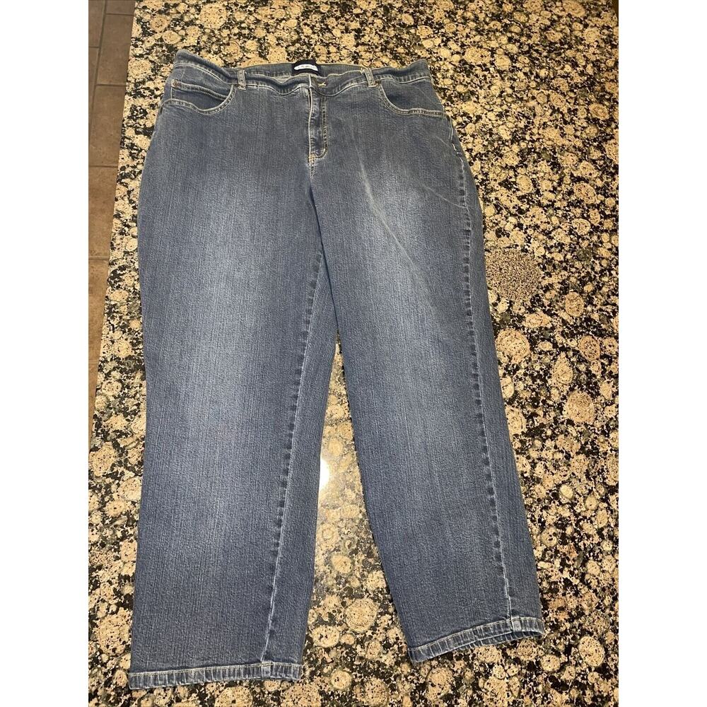 LA Blues Stretch Women's Plus petite 18WP Blue Medium Wash Stretch Jeansla